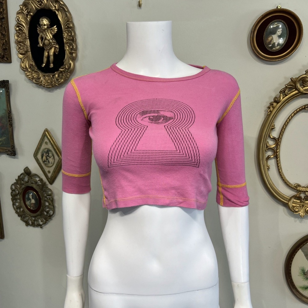 The Great China Wall Pink Keyhole Eye Crop Top Size 2T